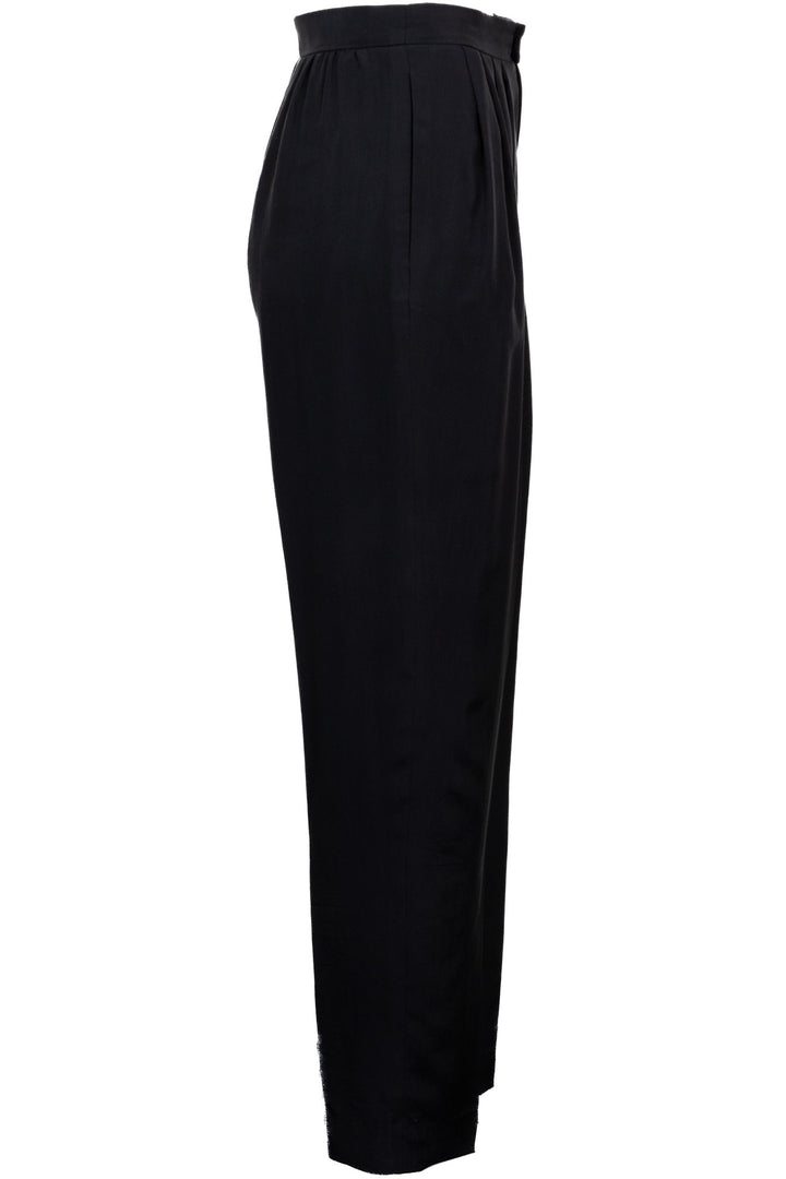 SAINT LAURENT 2025 Pleated Pants Silk Black