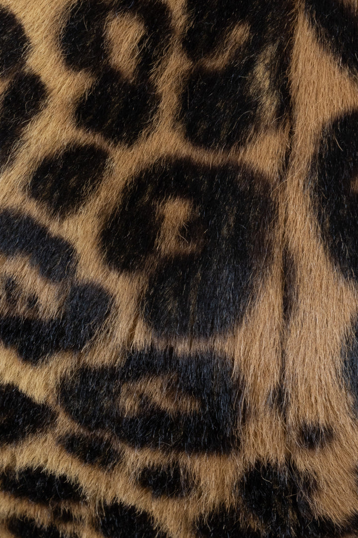 SAINT LAURENT Mombasa Leopard Bag Medium Brown