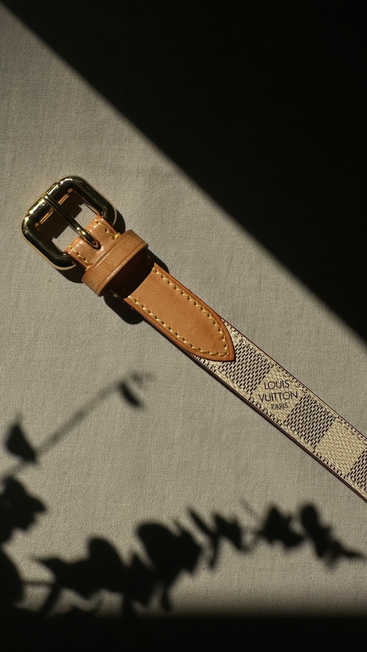 LOUIS VUITTON Belt Damier Azur