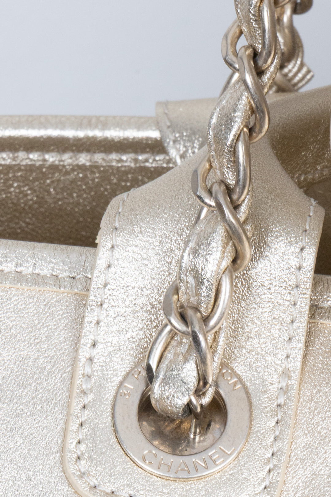 CHANEL Deauville Tote Medium Calfskin Gold