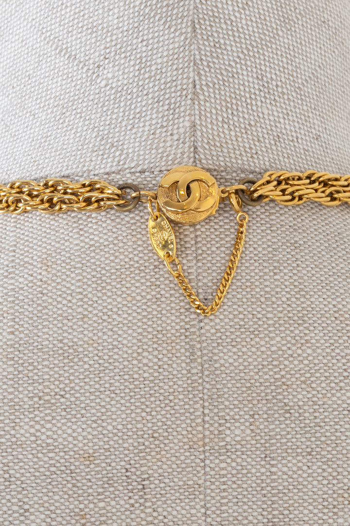 CHANEL Necklace 1982 Gold Red