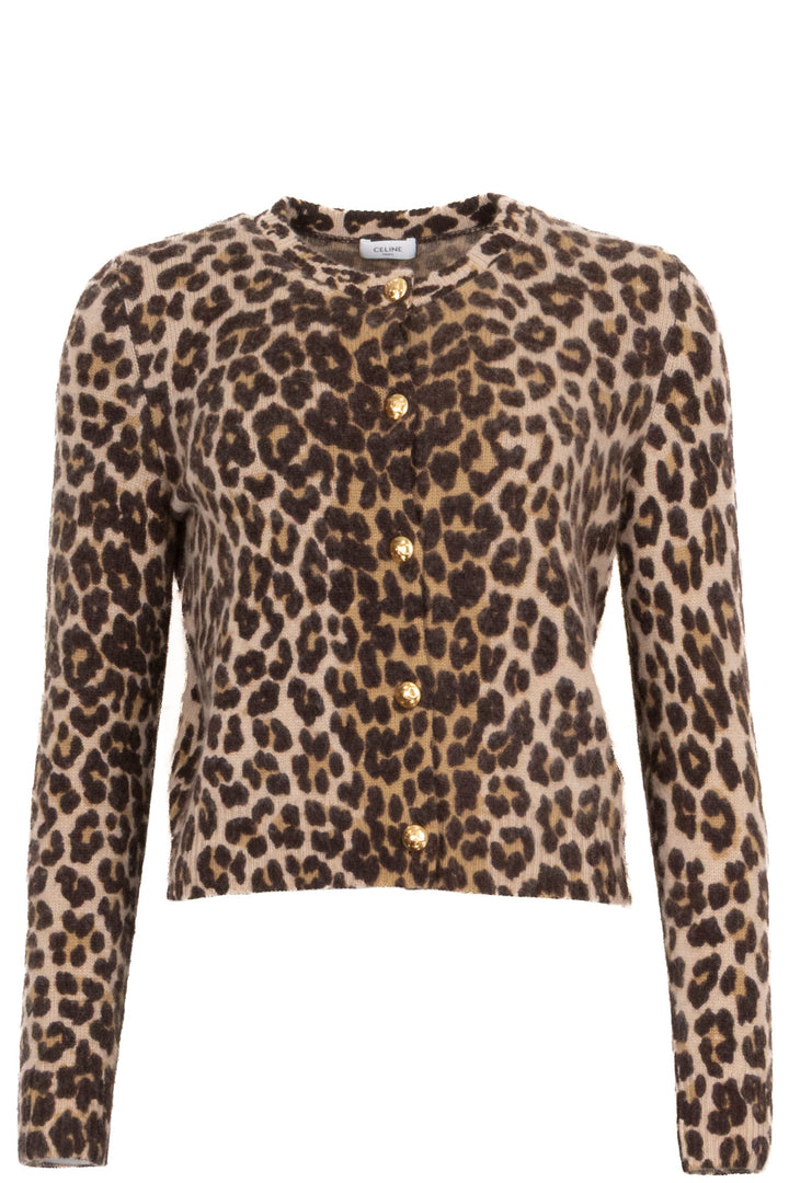 CELINE Cheetah Jacket Cashmere Brown