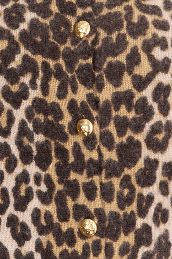 CELINE Cheetah Jacket Cashmere Brown