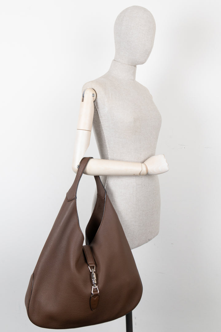 GUCCI Jackie Soft Hobo Bag Large Brown