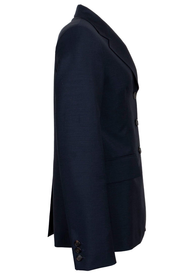 MIU MIU 2024 Single Breasted Blazer Mohair Wool Navy