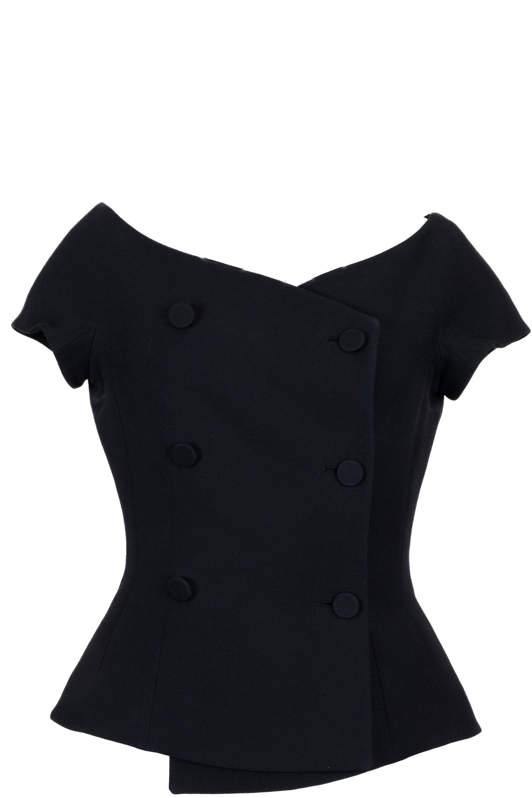 CHRISTIAN DIOR Off The Shoulder Bar Jacket Wool Black