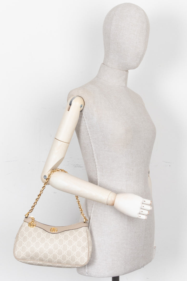 GUCCI Ophidia Shoulder Bag Small Supreme Beige