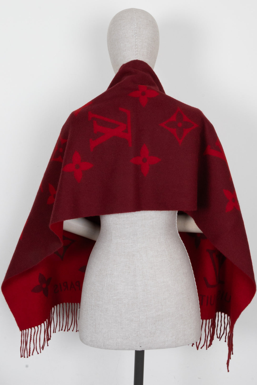 LOUIS VUITTON Écharpe Réversible Giant MNG Rouge