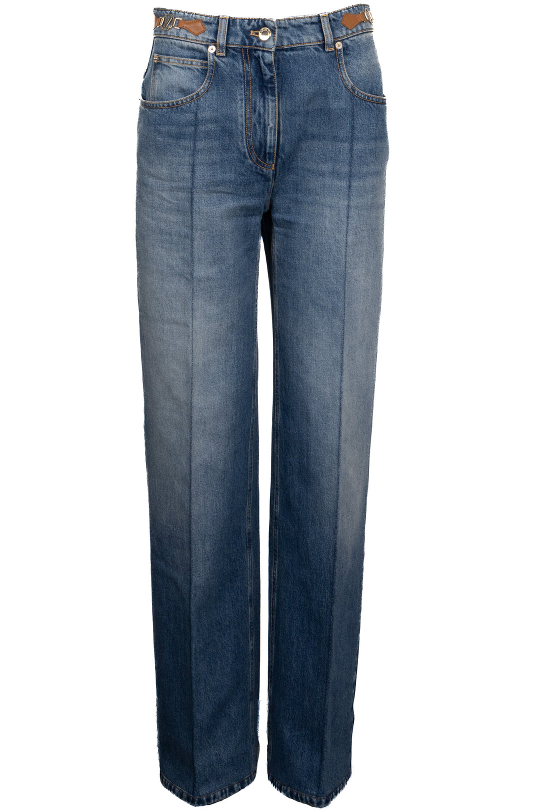 LOUIS VUITTON Pleated LV Logo Denim Blue