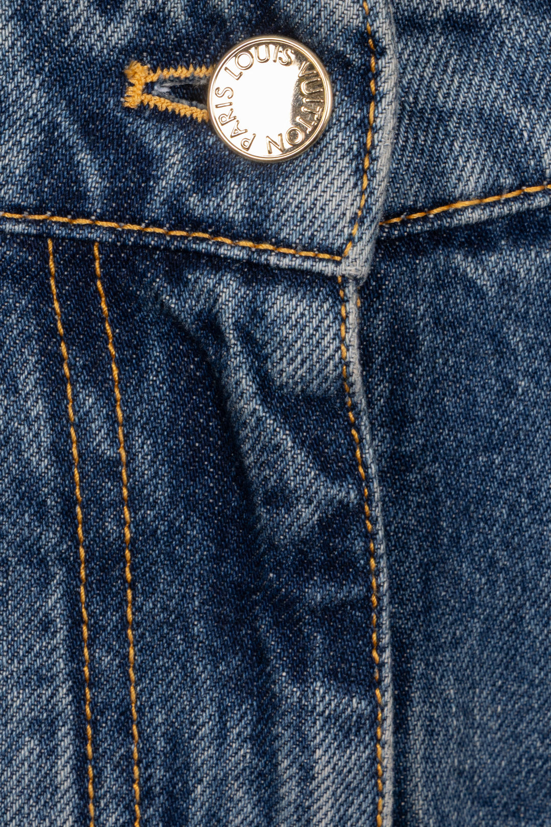 LOUIS VUITTON Pleated LV Logo Denim Blue