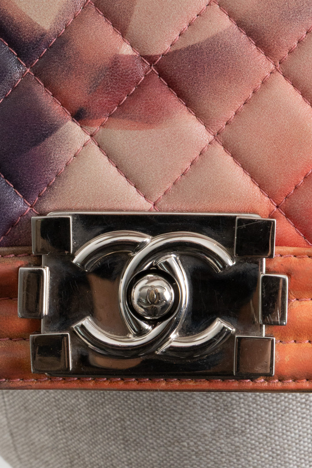 CHANEL Flower Power Boy Bag Small Leather Multicolor