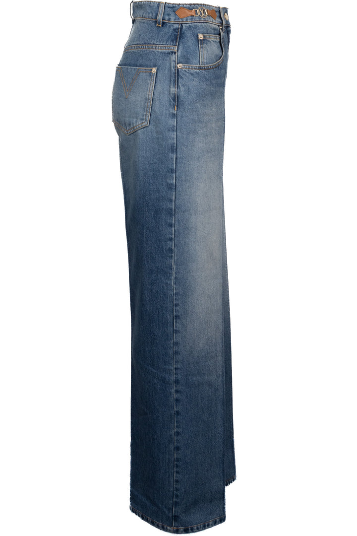 LOUIS VUITTON Pleated LV Logo Denim Blue