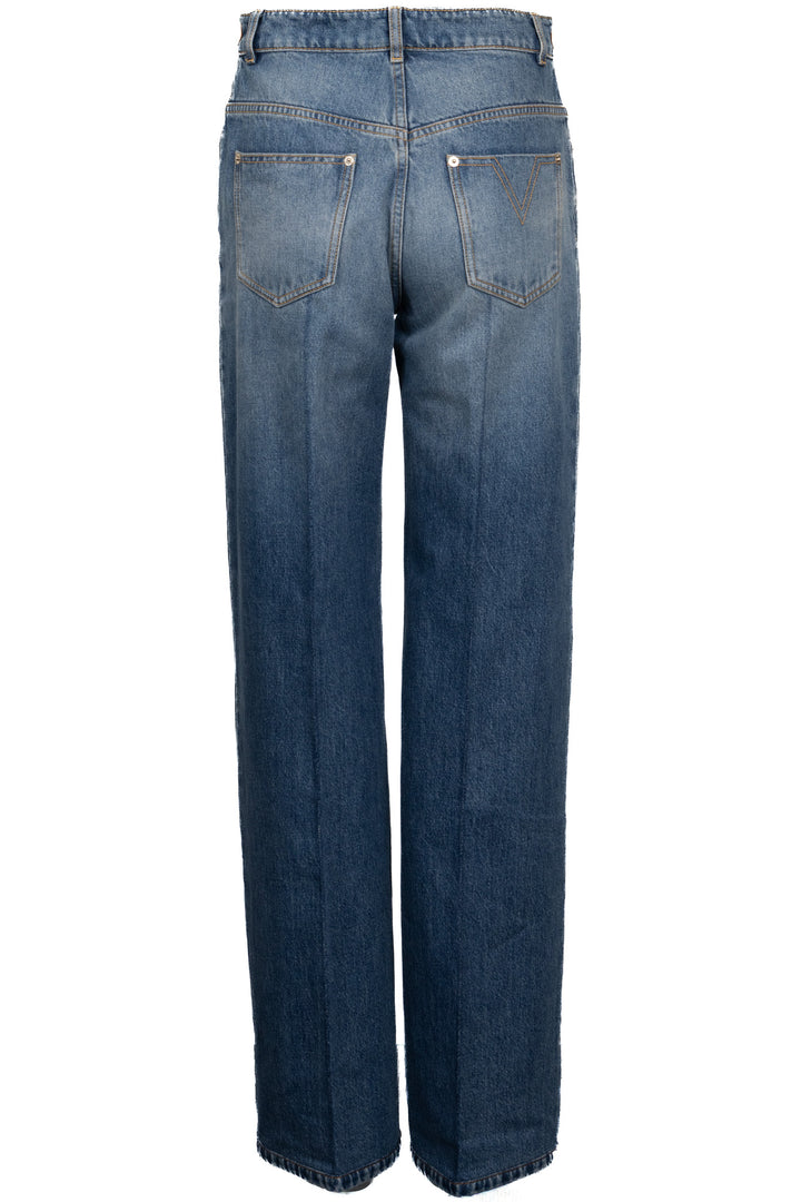 LOUIS VUITTON Pleated LV Logo Denim Blue