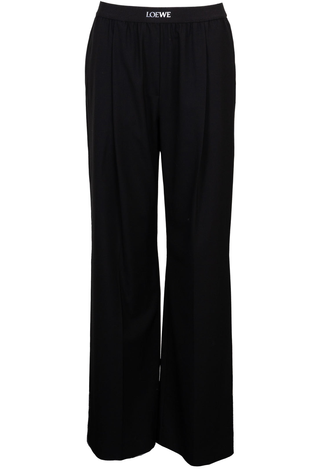 LOEWE Logo Wide Trousers Wool Black