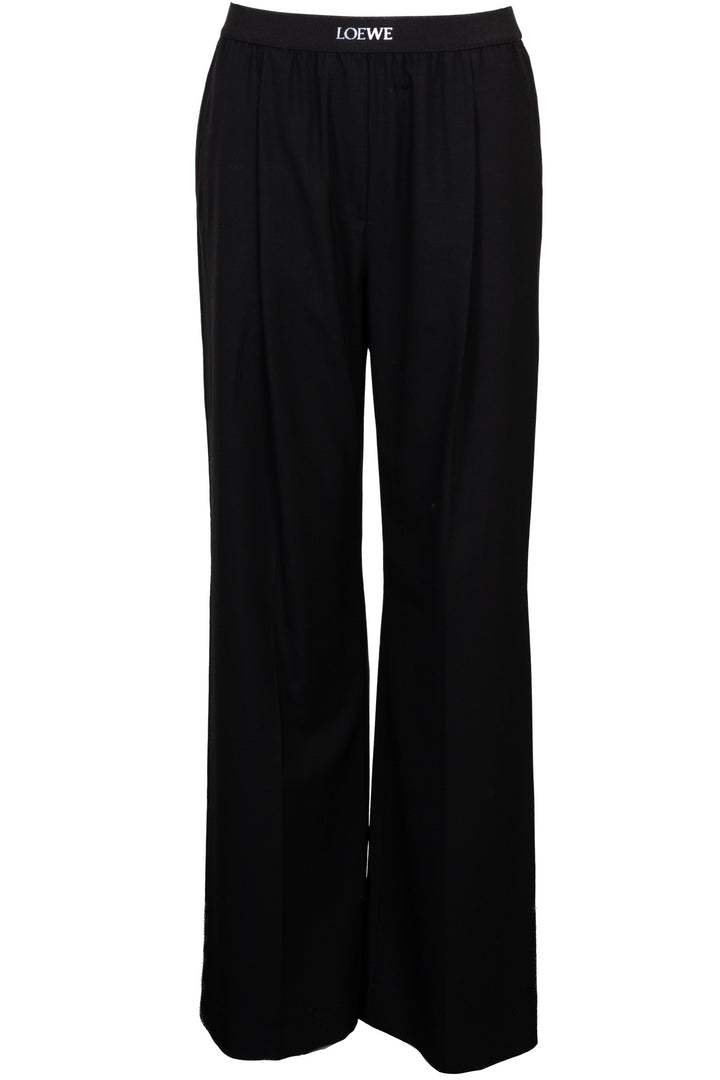 LOEWE Logo Wide Trousers Wool Black