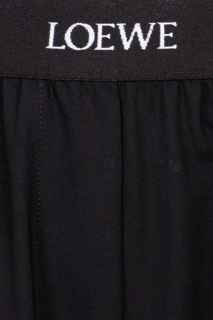 LOEWE Logo Wide Trousers Wool Black