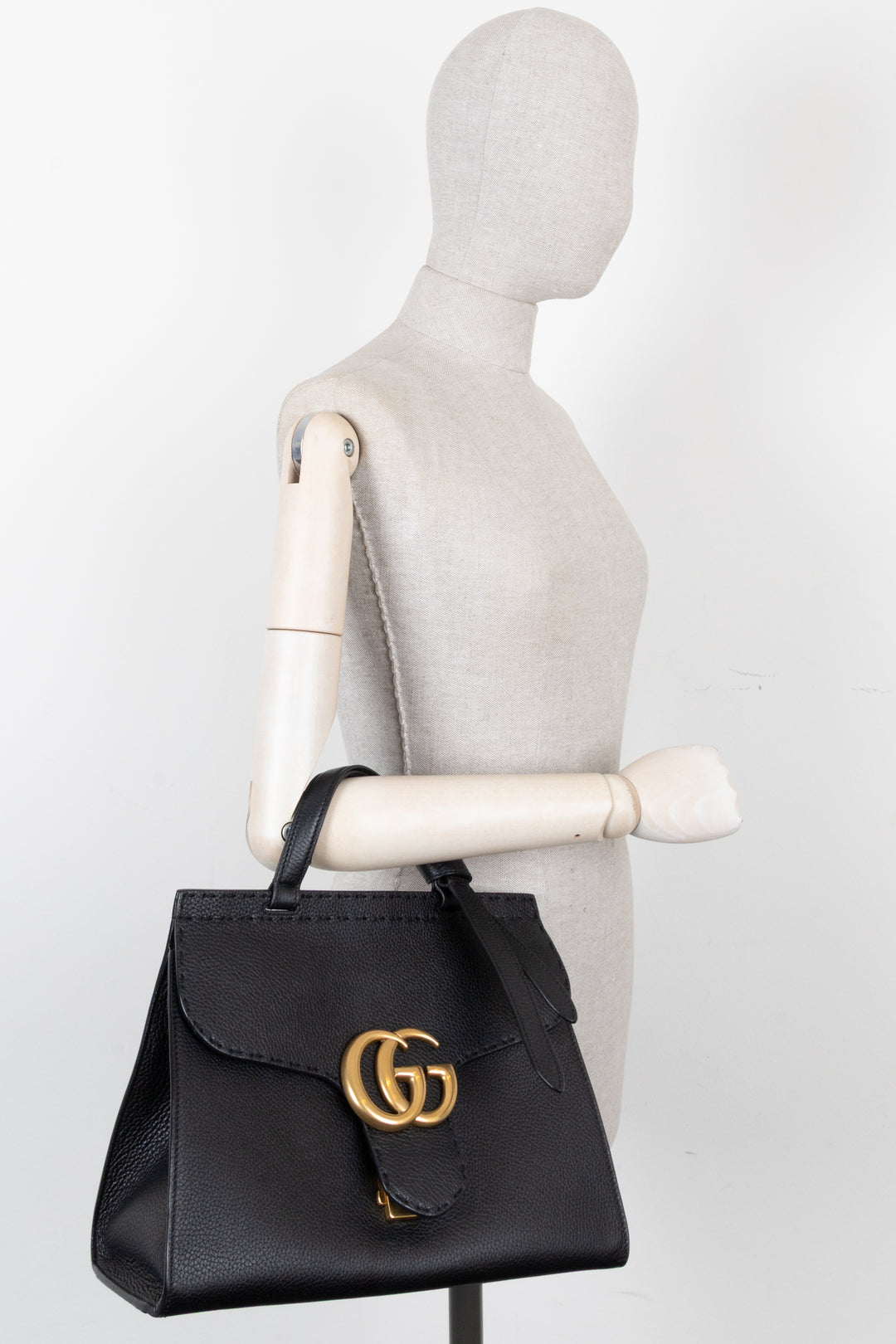GUCCI Marmont Top Handle Bag Black