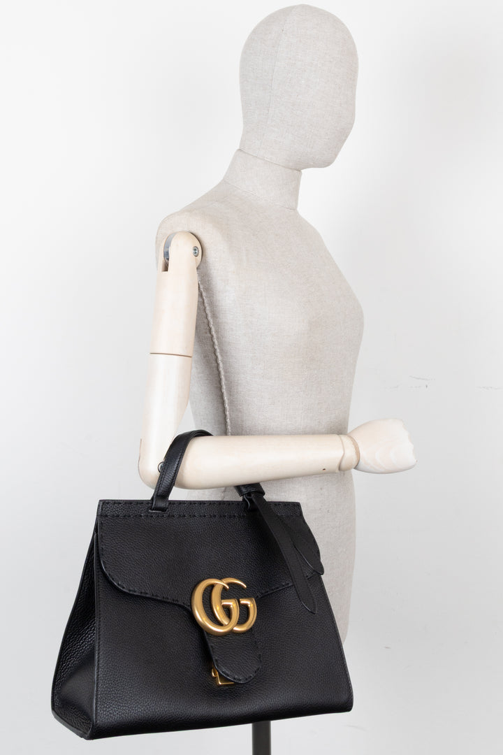 GUCCI Marmont Top Handle Bag Black