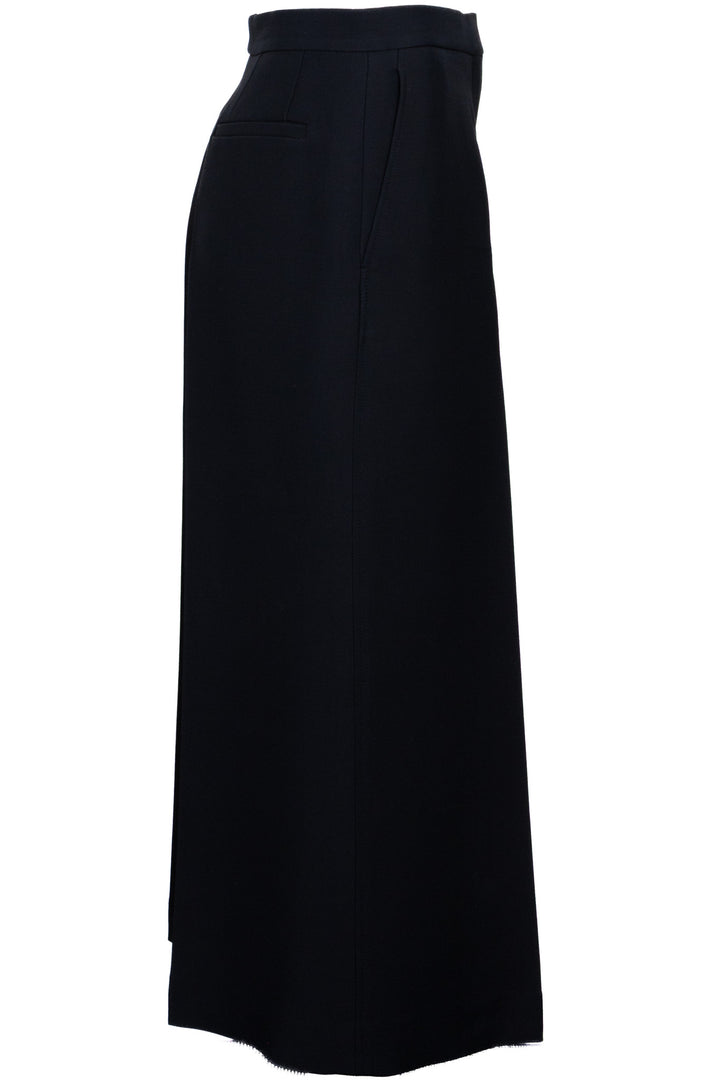 CHRISTIAN DIOR Pleated Cropped Trousers Wool Black