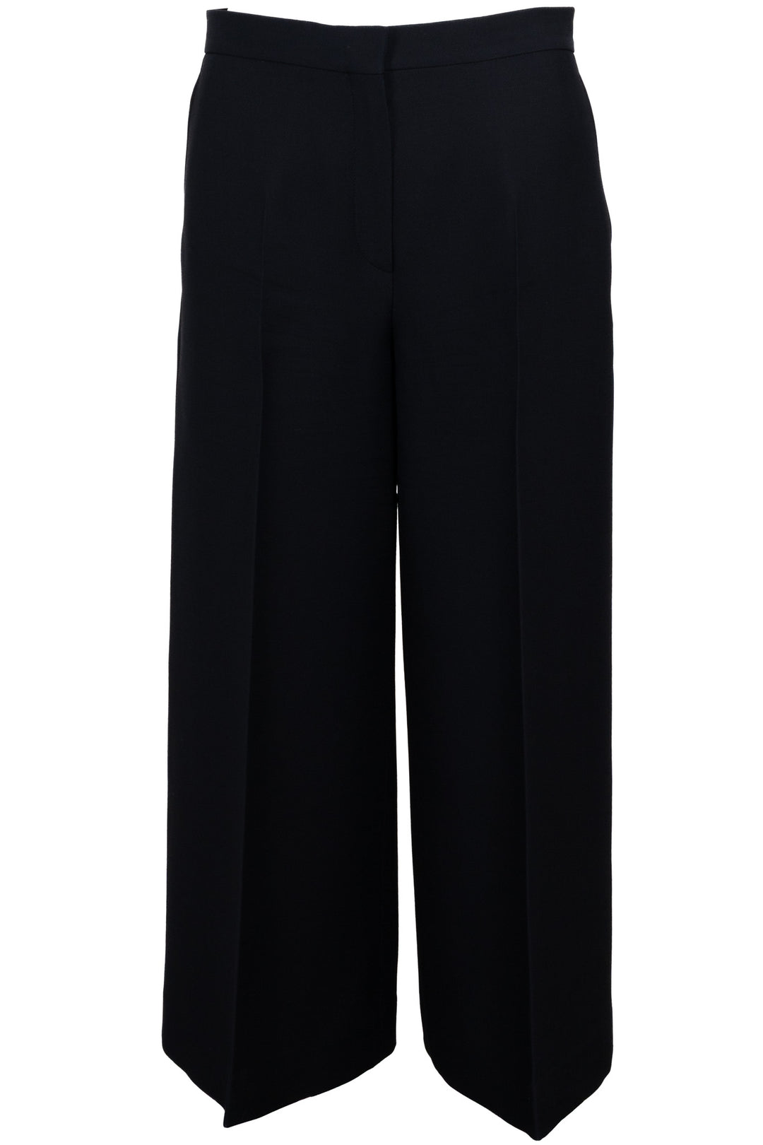 CHRISTIAN DIOR Pleated Cropped Trousers Wool Black