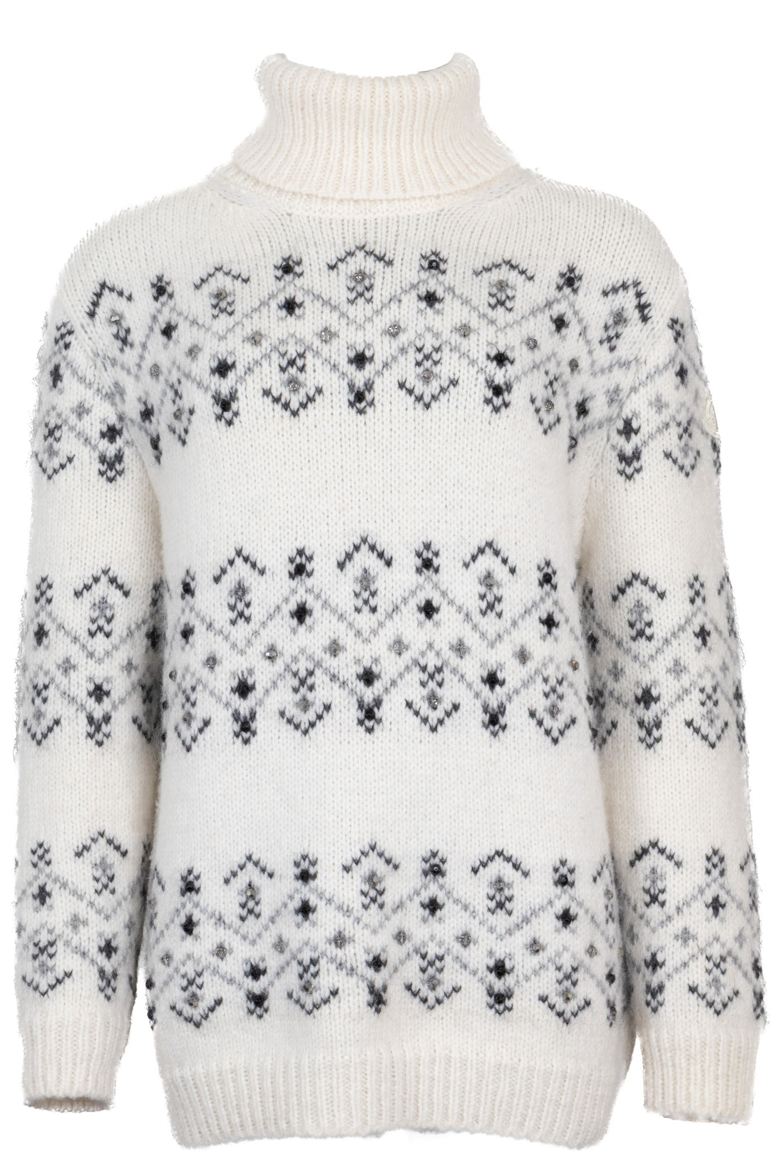 MONCLER Turtleneck Knit Mesh White