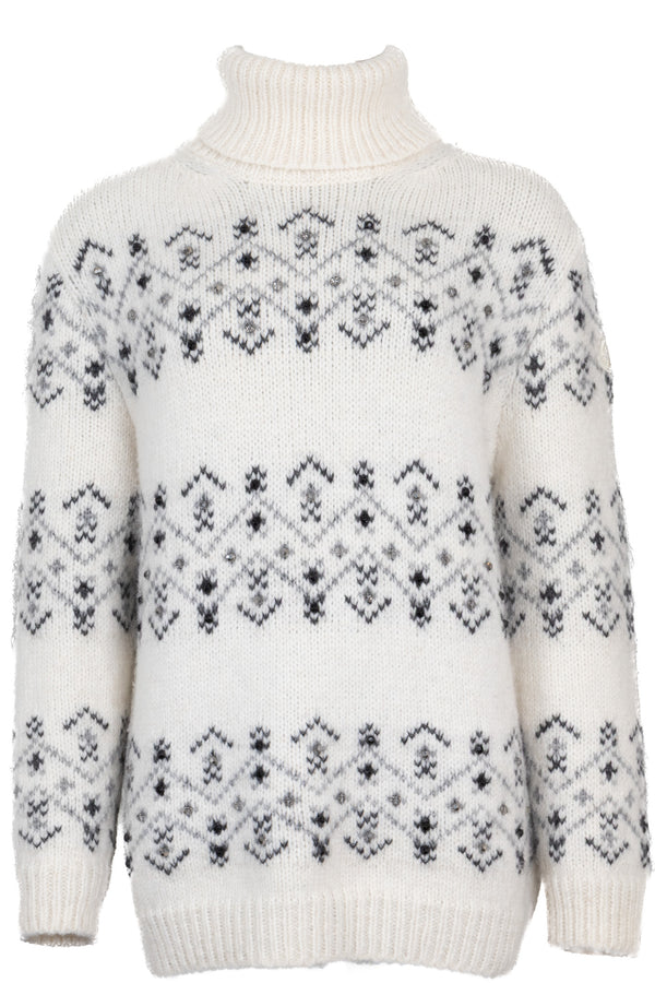 MONCLER Col roulé en maille Dolcevita blanc