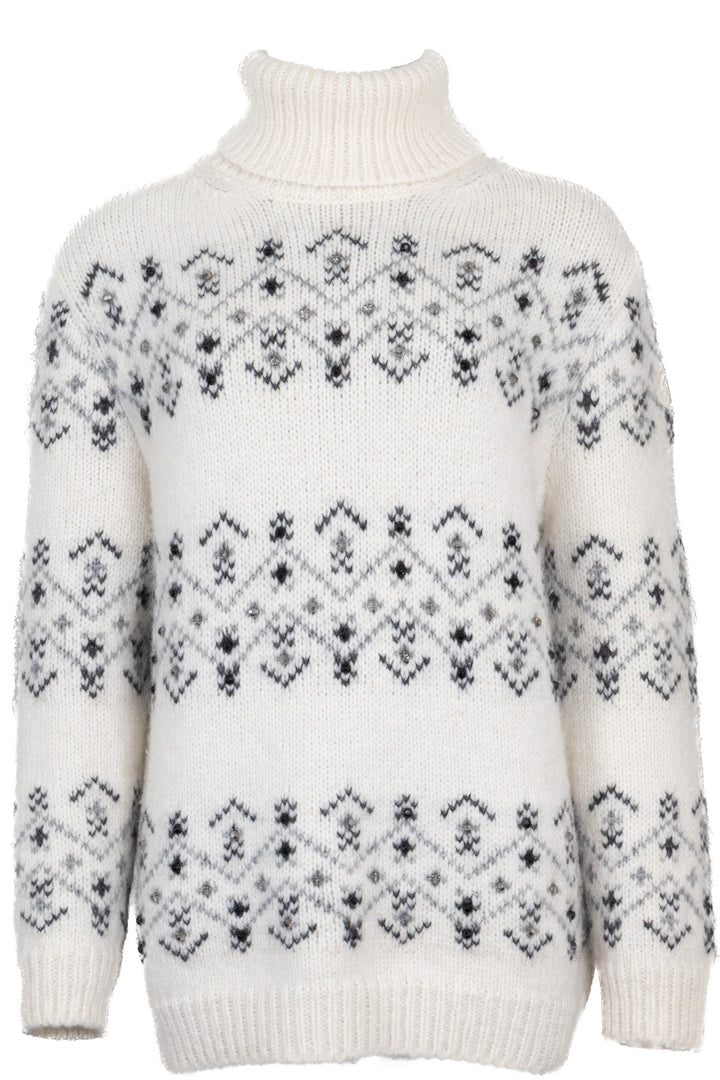 MONCLER Turtleneck Knit Mesh White