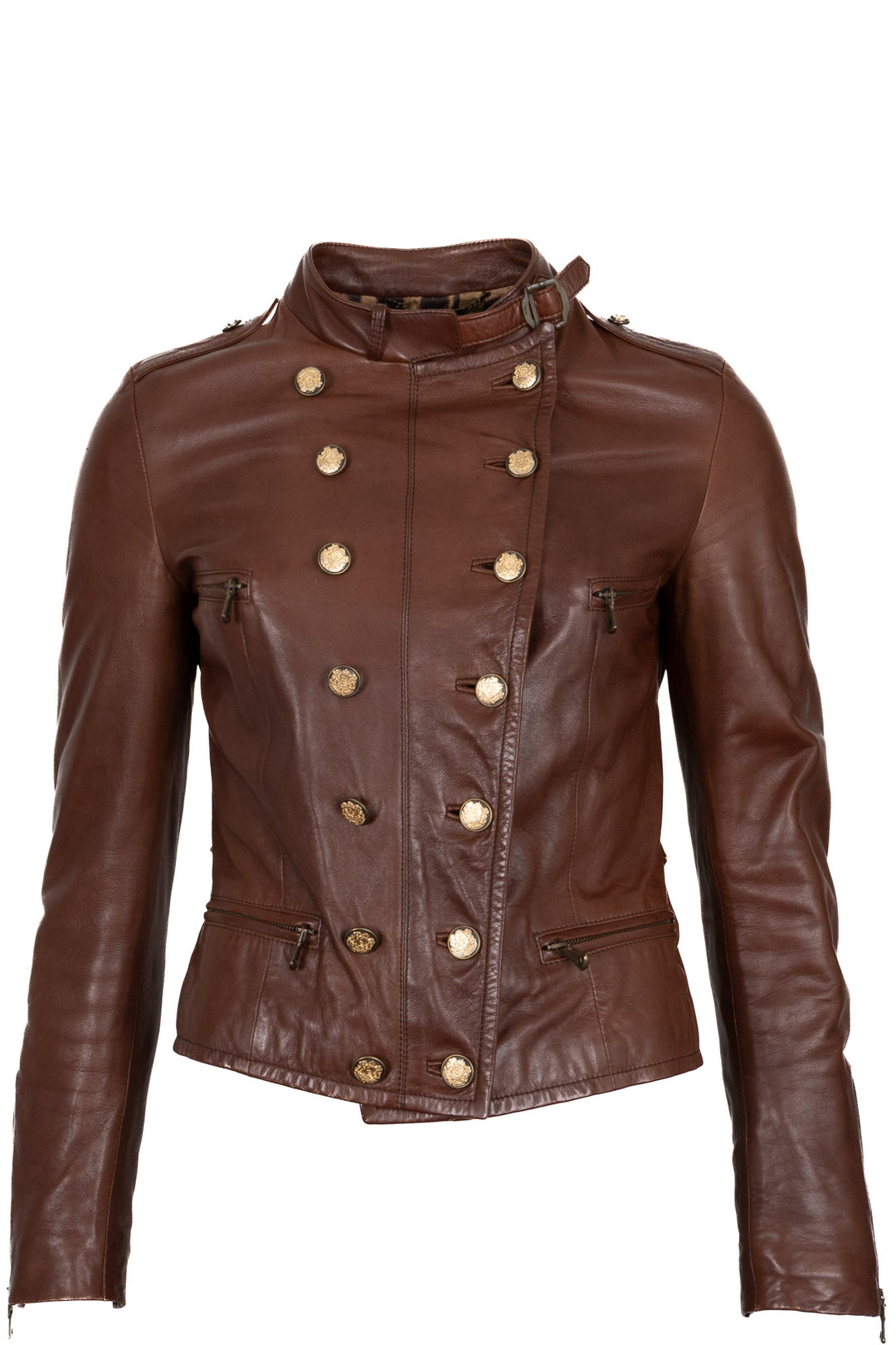 DOLCE & GABBANA Military Jacket Lambskin Brown