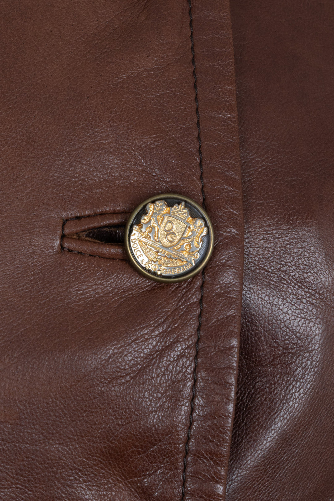 DOLCE & GABBANA Military Jacket Lambskin Brown