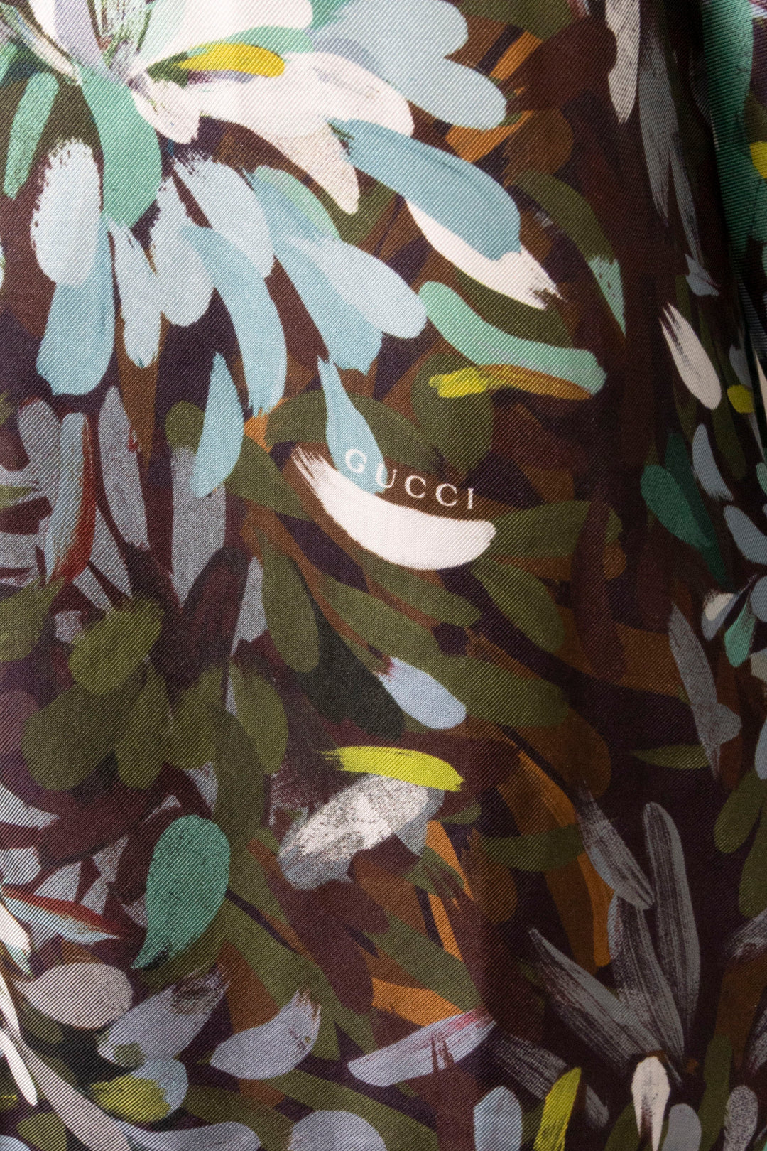 GUCCI Floral Print Dress Silk Green Brown – REAWAKE