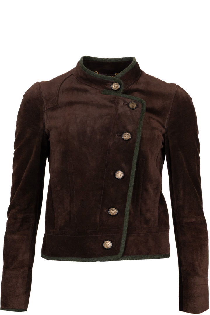 GUCCI Tyrolean Jacket Suede Brown