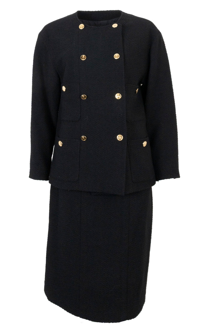CHANEL No.5 Perfume Button Two Piece Tweed Black