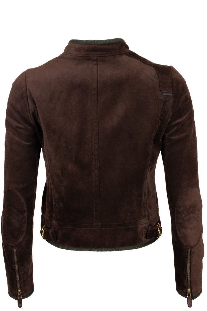GUCCI Tyrolean Jacket Suede Brown