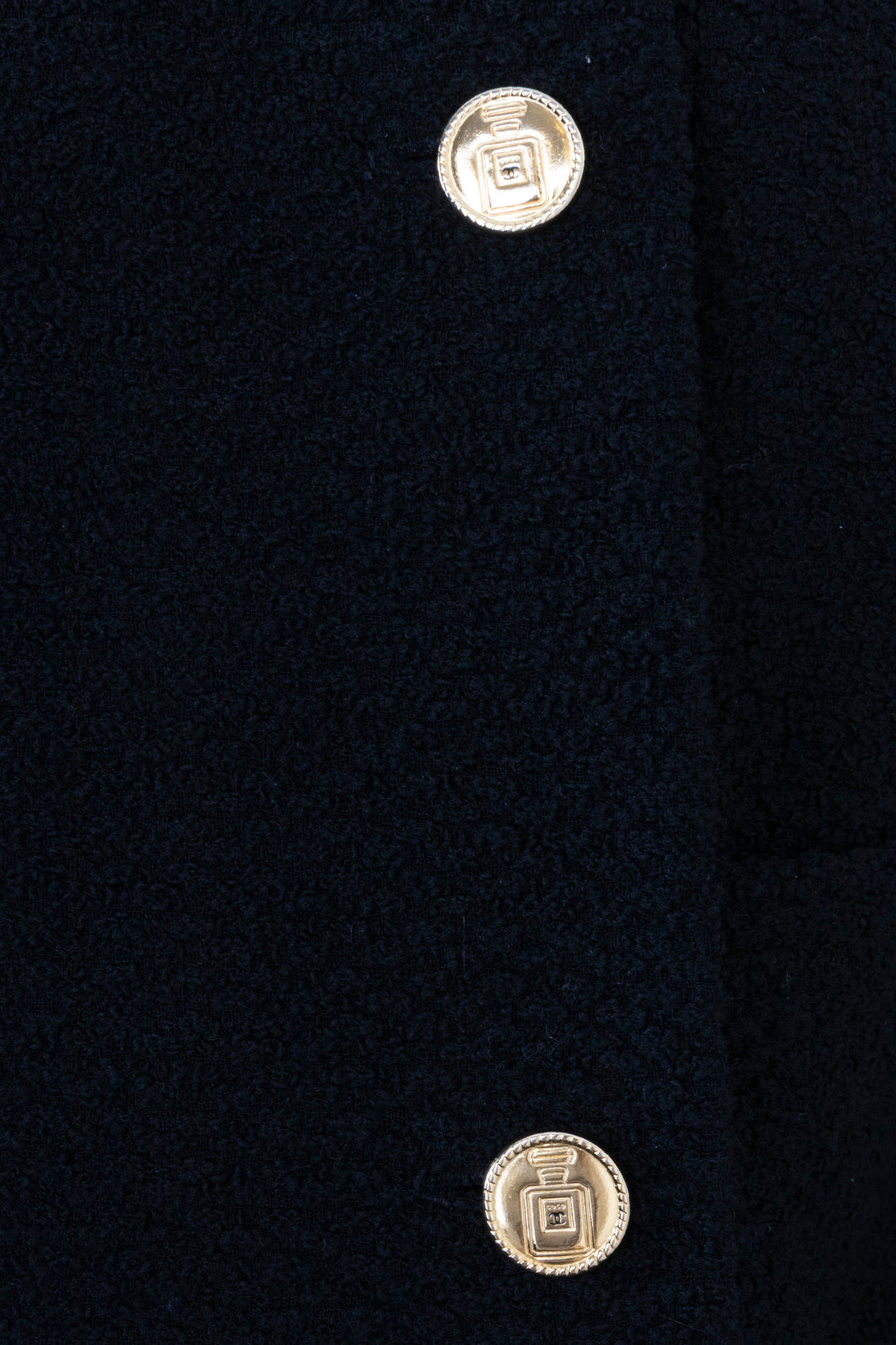 CHANEL No.5 Perfume Button Two Piece Tweed Black
