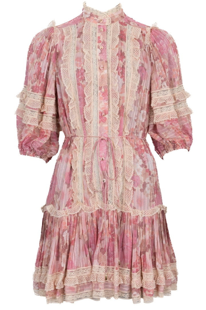 ZIMMERMANN Robe plissée à volants Rose