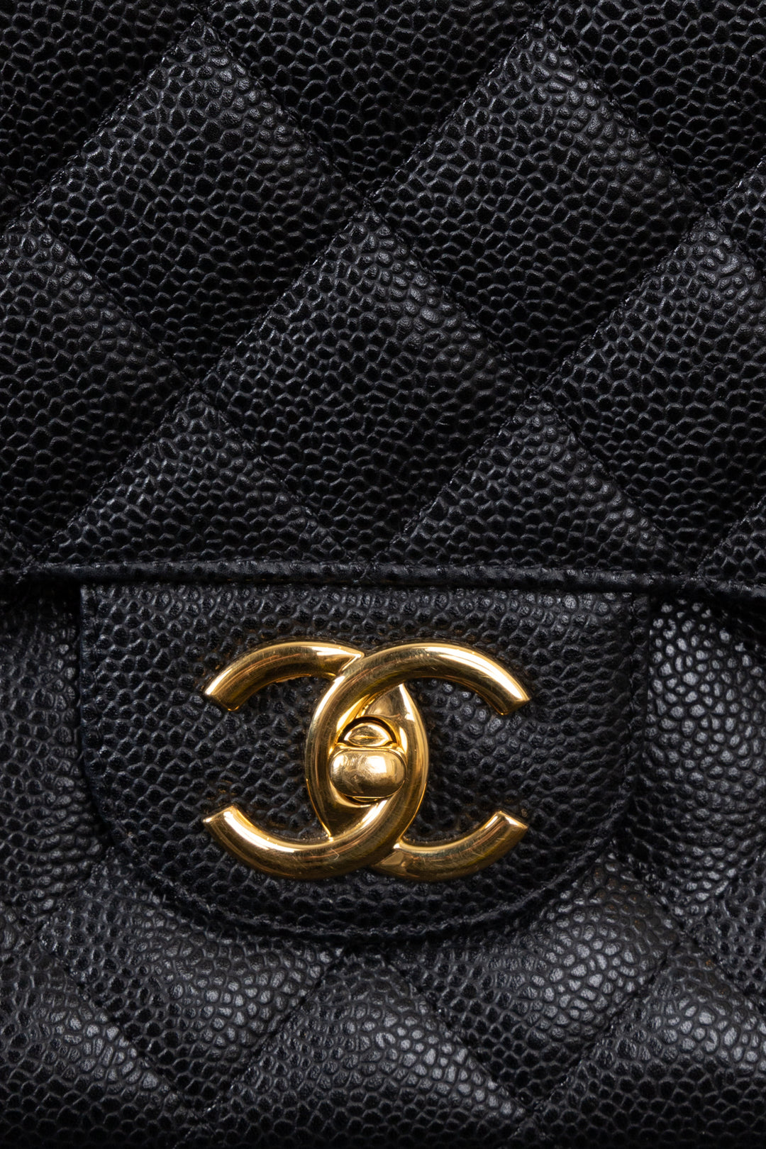 CHANEL Maxi Double Flap Bag Caviar Black