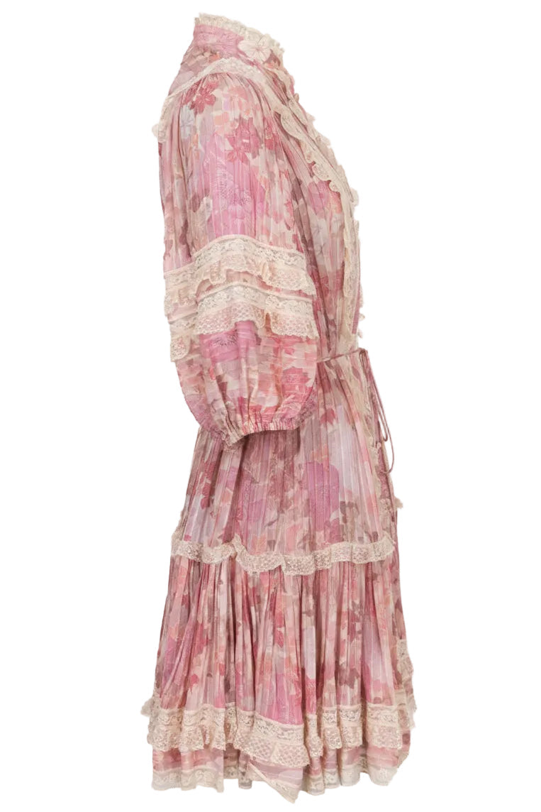 ZIMMERMANN Robe plissée à volants Rose