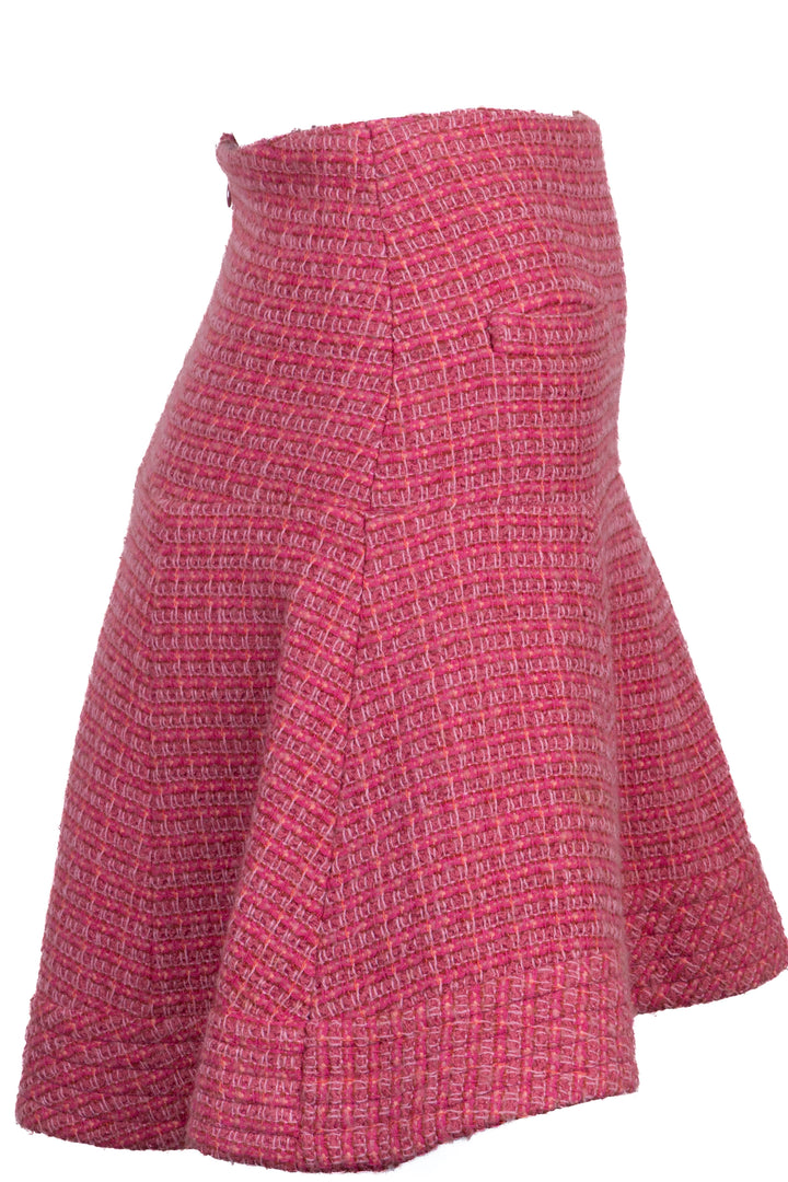 CHANEL 2013 Mini-jupe évasée en tweed rose