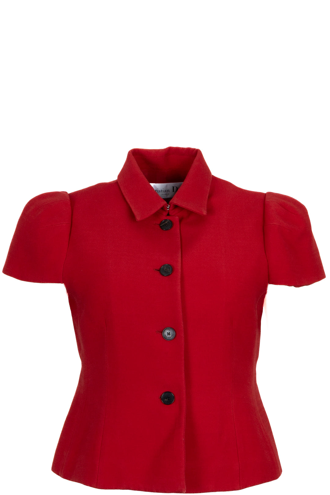 CHRISTIAN DIOR Fitted Short Sleeve Jacket Red