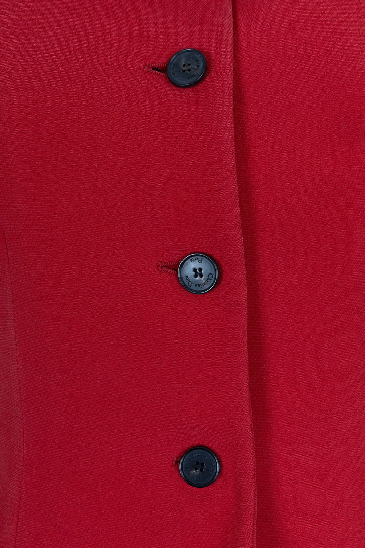 CHRISTIAN DIOR Fitted Short Sleeve Jacket Red