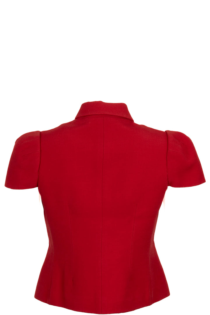 CHRISTIAN DIOR Fitted Short Sleeve Jacket Red