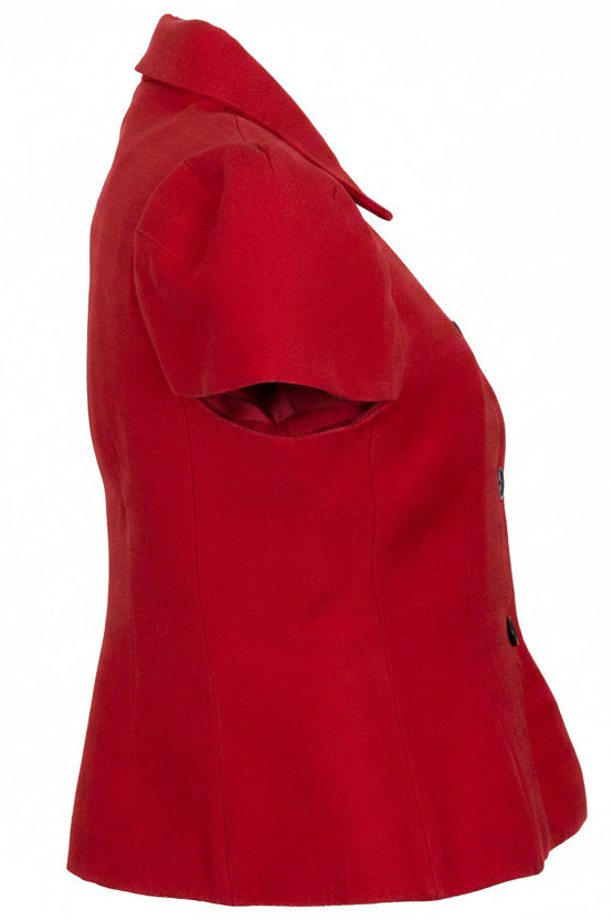 CHRISTIAN DIOR Fitted Short Sleeve Jacket Red