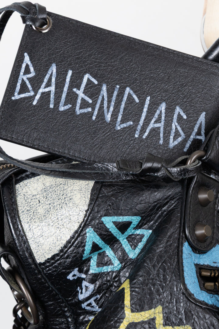 BALENCIAGA Graffiti City Tote Bag Black