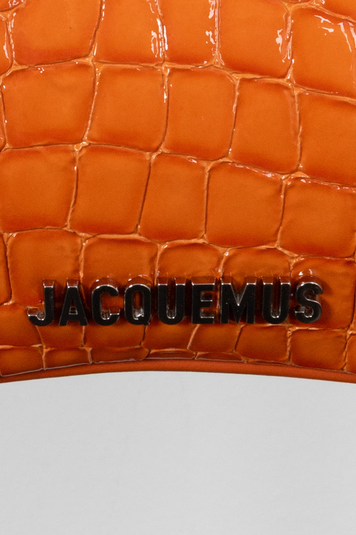 JACQUEMUS Le Bisou Perle Shoulder Bag Croc Embossed Orange