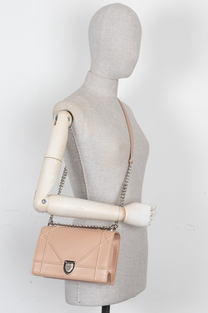 CHRISTIAN DIOR Diorama Bag Leather Nude
