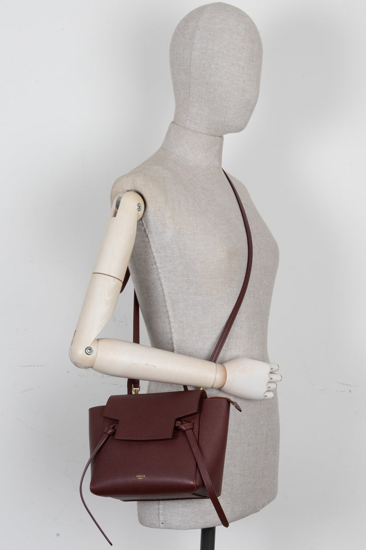 CELINE Nano Belt Bag Cuir Bordeaux