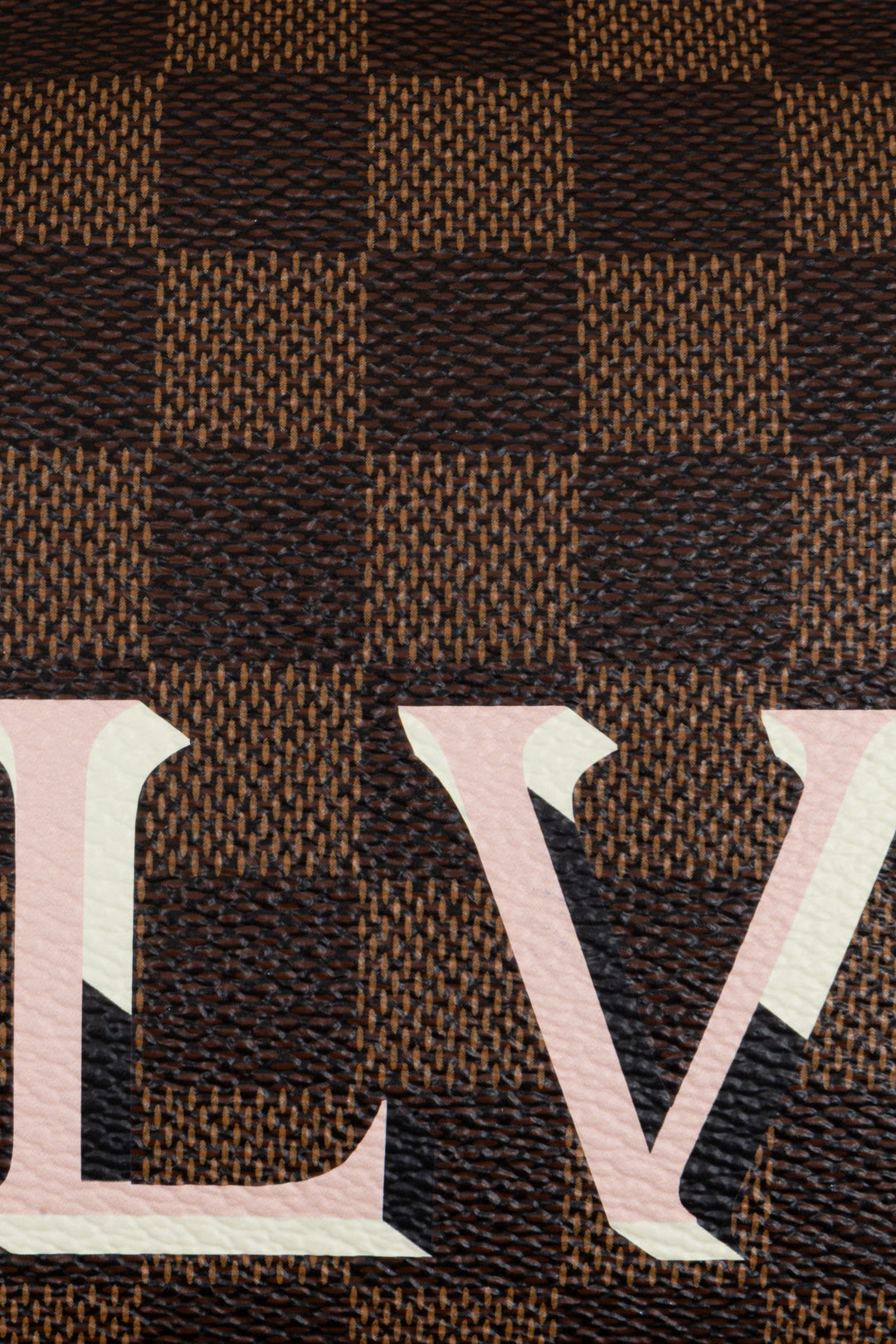 LOUIS VUITTON Double Zip Pochette Canvas Damier Ebene Pink