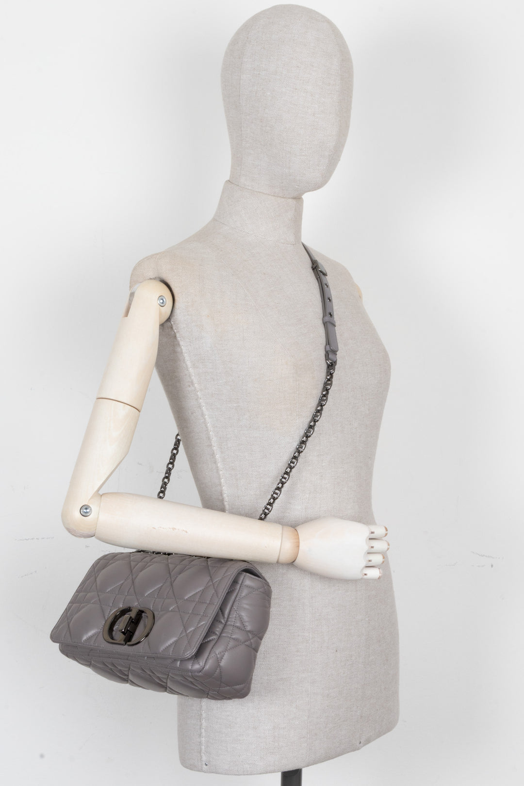 CHRISTIAN DIOR Caro Bag Medium Grey