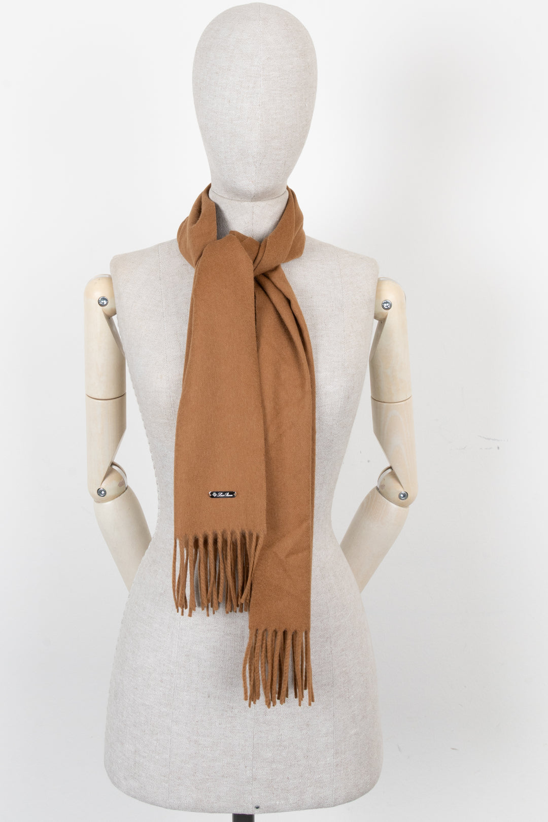 LORO PIANA Fringed Scarf Vicuna Alpaca