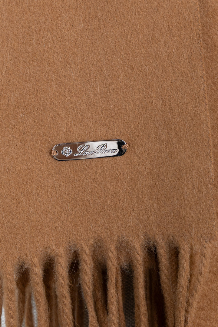 LORO PIANA Fringed Scarf Vicuna Alpaca